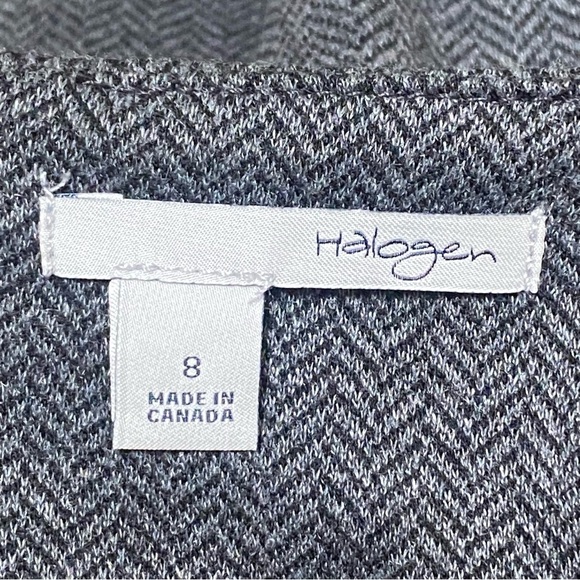 Halogen Gray Black Herringbone Pencil Skirt Office Career Size 8 Preppy - Picture 3 of 6